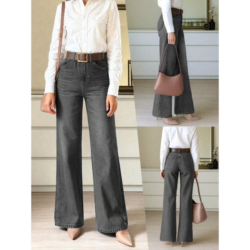 European and American-style women's jeans by Dropshipman, showing a comfortable fit and classic denim design.