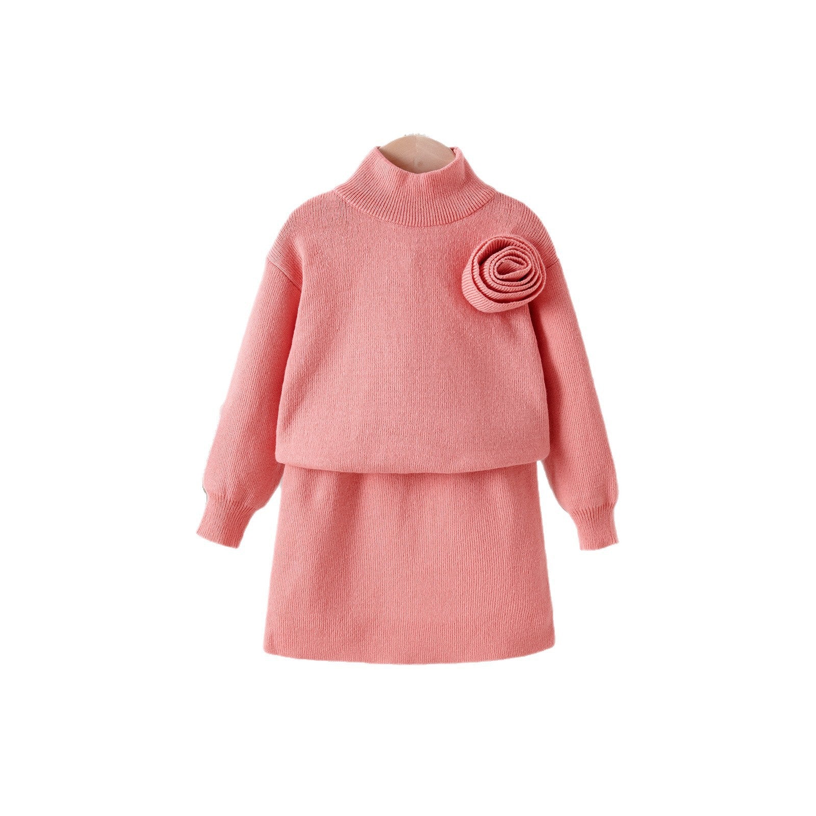 new-arrival Children Flower Pattern Long Sleeve Comfortable High-neck Set