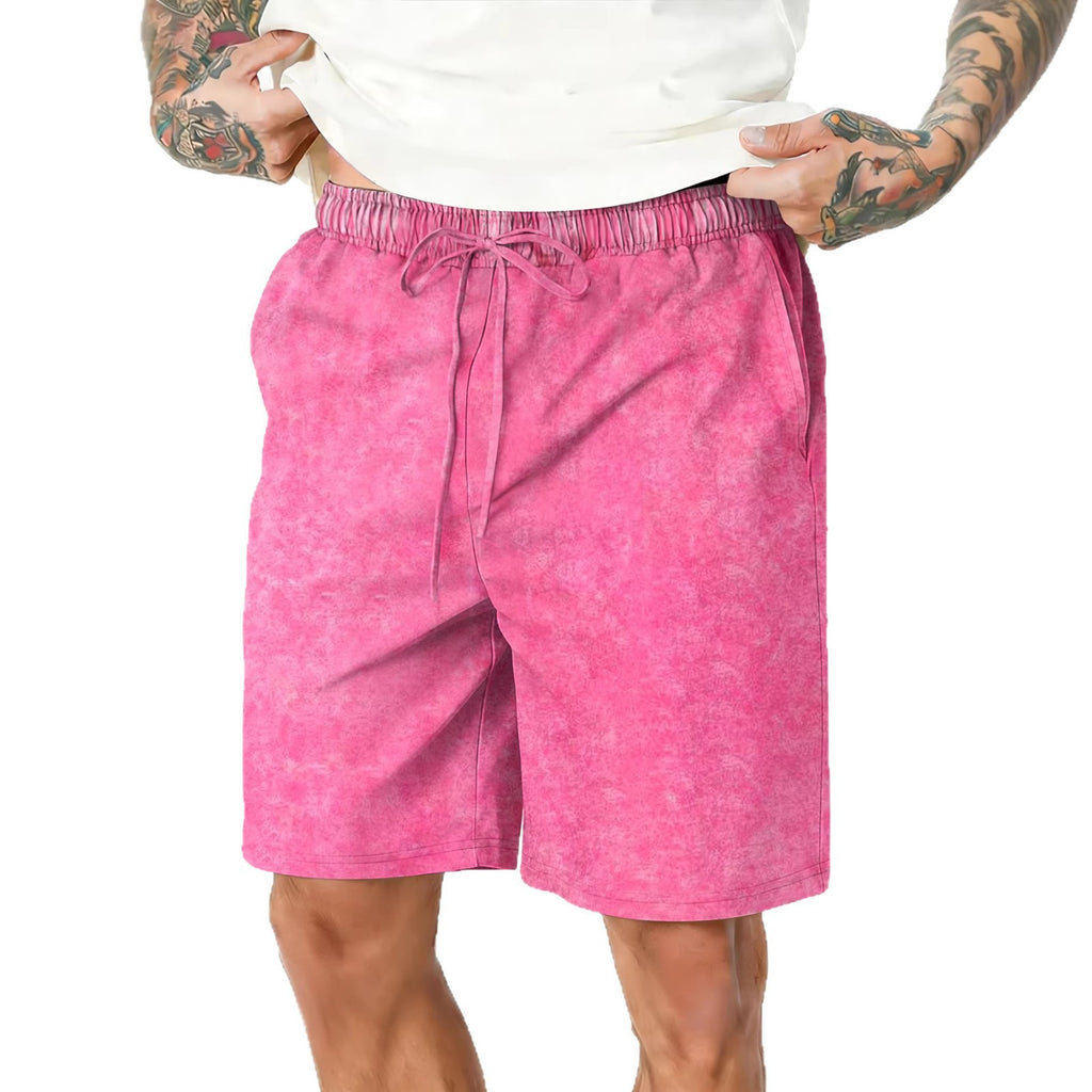 Relaxed-fit washed and distressed casual shorts by Dropshipman, featuring frayed hems and a comfortable, laid-back style.