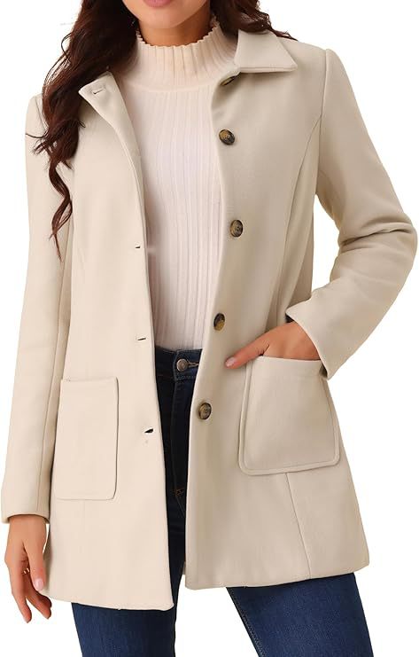 Women's Double-breasted Long-sleeve Lapel Wool-lined Casual Coat