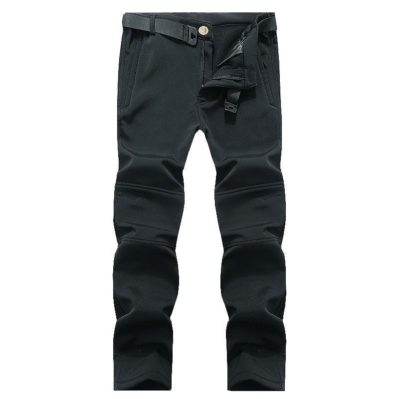 Men's outdoor insulated softshell trousers by Dropshipman, designed for cold weather, featuring a durable, water-resistant fabric.