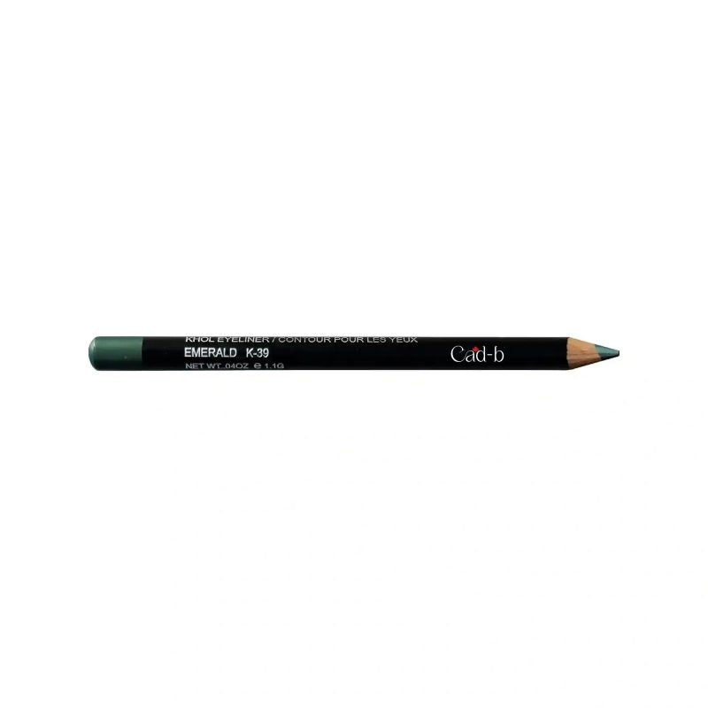 Cad b Kohl Eyeliner in emerald green, cruelty-free and paraben-free, shown in a sleek black pencil with vibrant green tip.