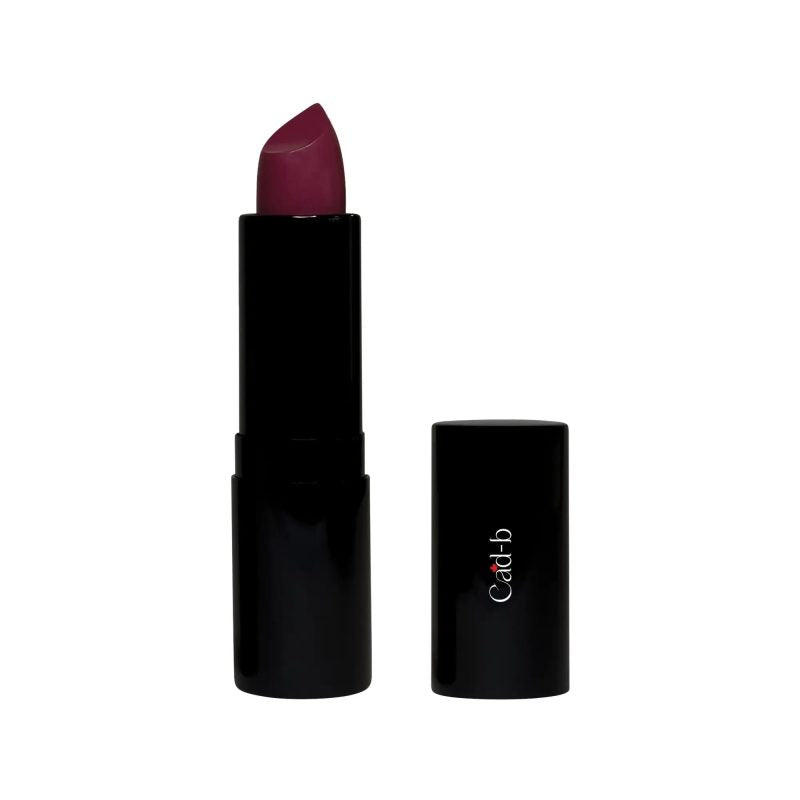 Cad B luxury matte lipstick in Grace (GG3) with long-wear vegan, cruelty-free, and paraben-free formula, shown in sleek black tube.