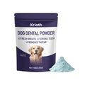 Dog dental powder by Dropshipman in a white container with a screw-on lid, designed for pet oral hygiene and freshening breath.