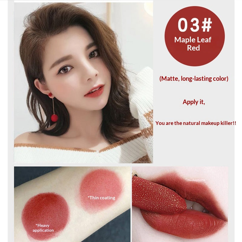 Golden Diamond Shimmer Lipstick by Dropshipman with velvet matte finish, showing the lipstick tube and shimmering golden packaging.