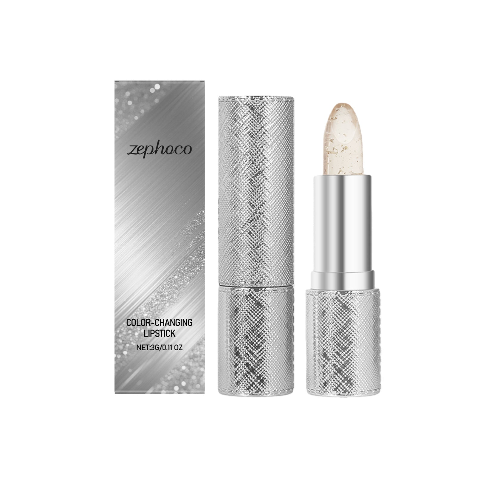Color-changing lipstick by Dropshipman with gold accents, featuring moisturizing hyaluronic acid for nourishing lip color.