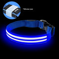 Shiny double fiber dog collar with reflective night glow for pets, featuring durable material and adjustable fit from Dropshipman.