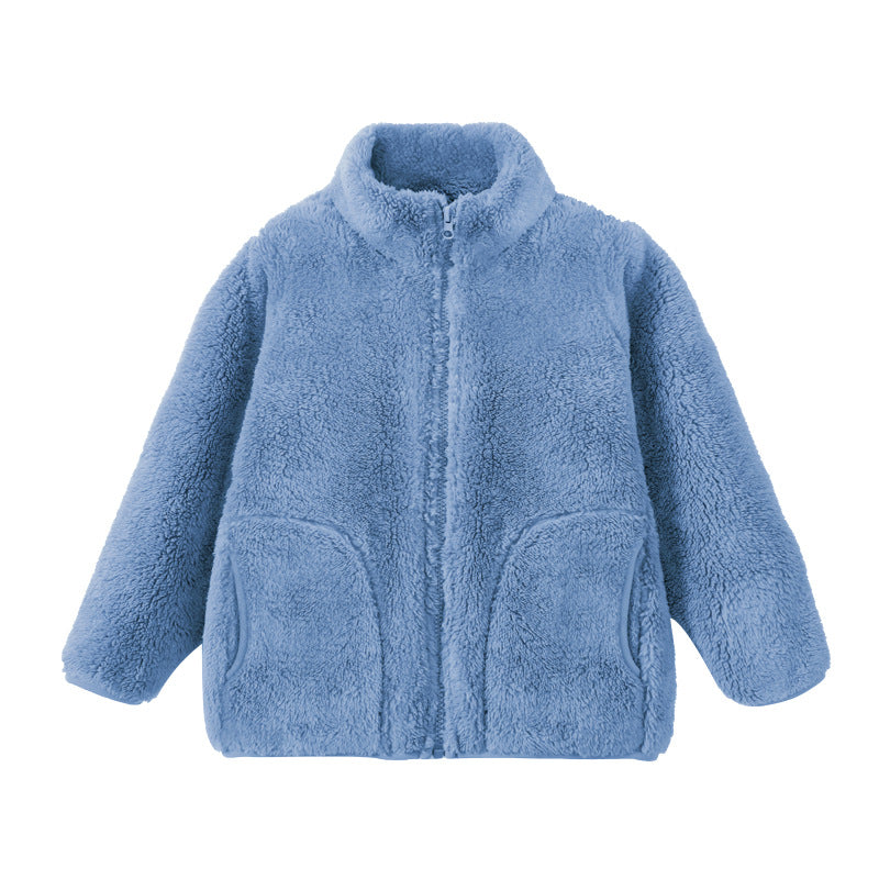 Thick fleece-lined cotton-padded coat for parents and kids, warm and cozy winter outerwear by Dropshipman.
