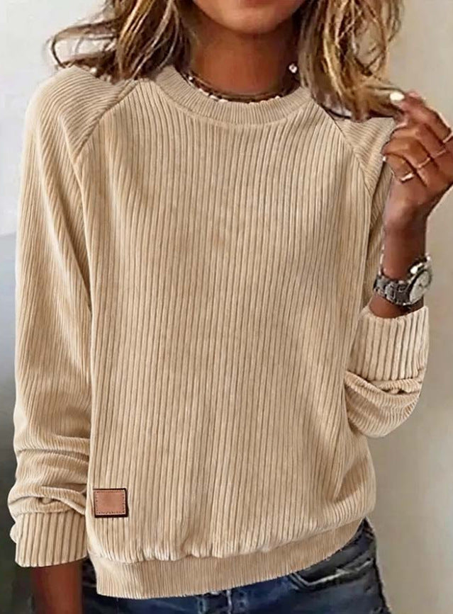 Women's Slit Loose-Fitting Top | Camel