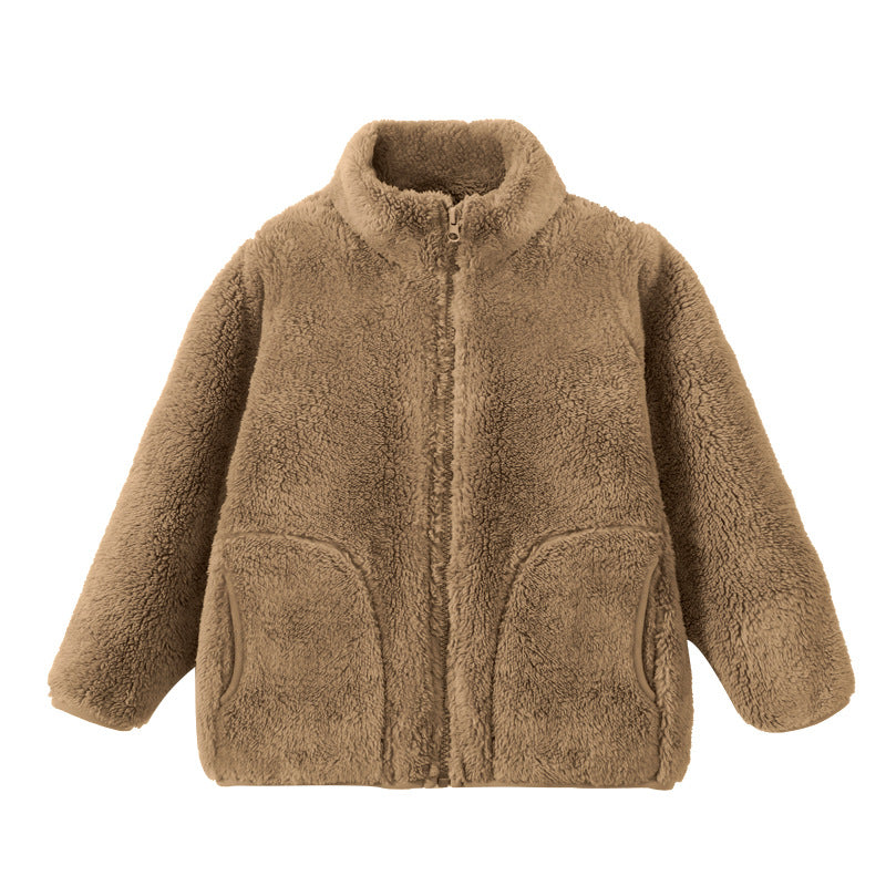 Dropshipman thick fleece-lined cotton-padded coat for parents and kids, showcasing warm, cozy outerwear with a quilted design.