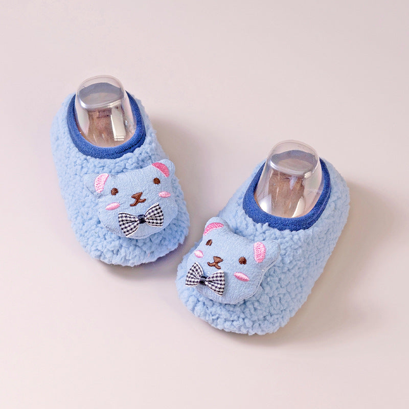 Non-slip Floor Socks For Kids Warm Fleece-lined And Extra-thickperfect As Your Little Ones First Pair Of Shoe