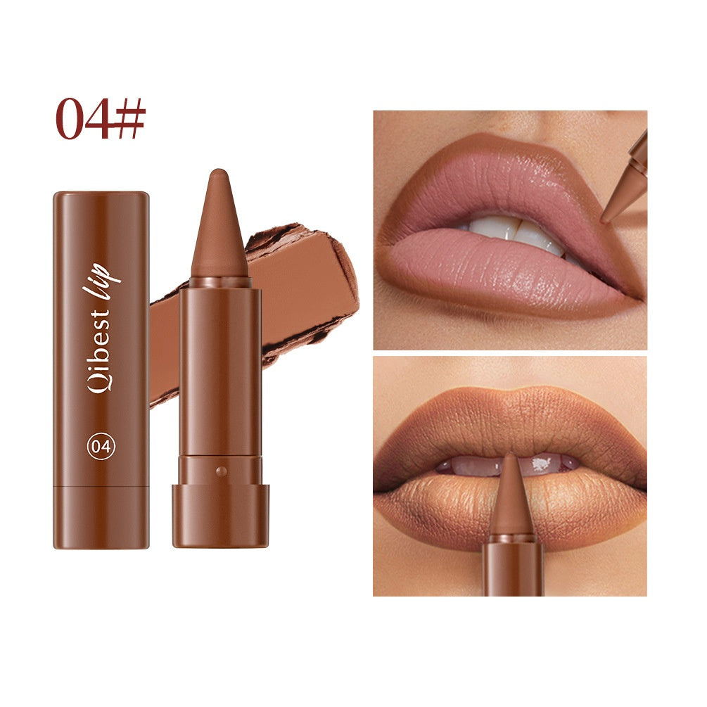 Dropshipman Matte Twist-Up Lipstick in deep red, showcasing the sleek tube and vibrant, long-lasting color.