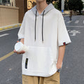 Mens loose-fitting casual mock two-piece short-sleeve shirt set by Dropshipman, featuring a relaxed fit and lightweight fabric.