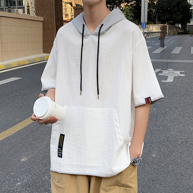 new-arival Mens Loose-fitting Casual Mock Two-piece Short-sleeve Shirt
