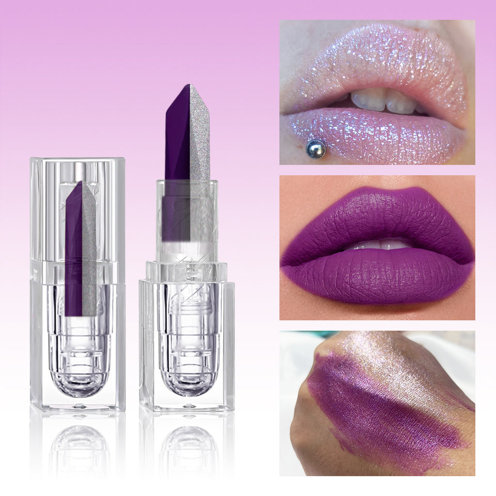 Dropshipman soft-matte, dual-tone 2-in-1 lip mud with pearly iridescent finish, velvety matte, stain-proof, and smudge-resistant.