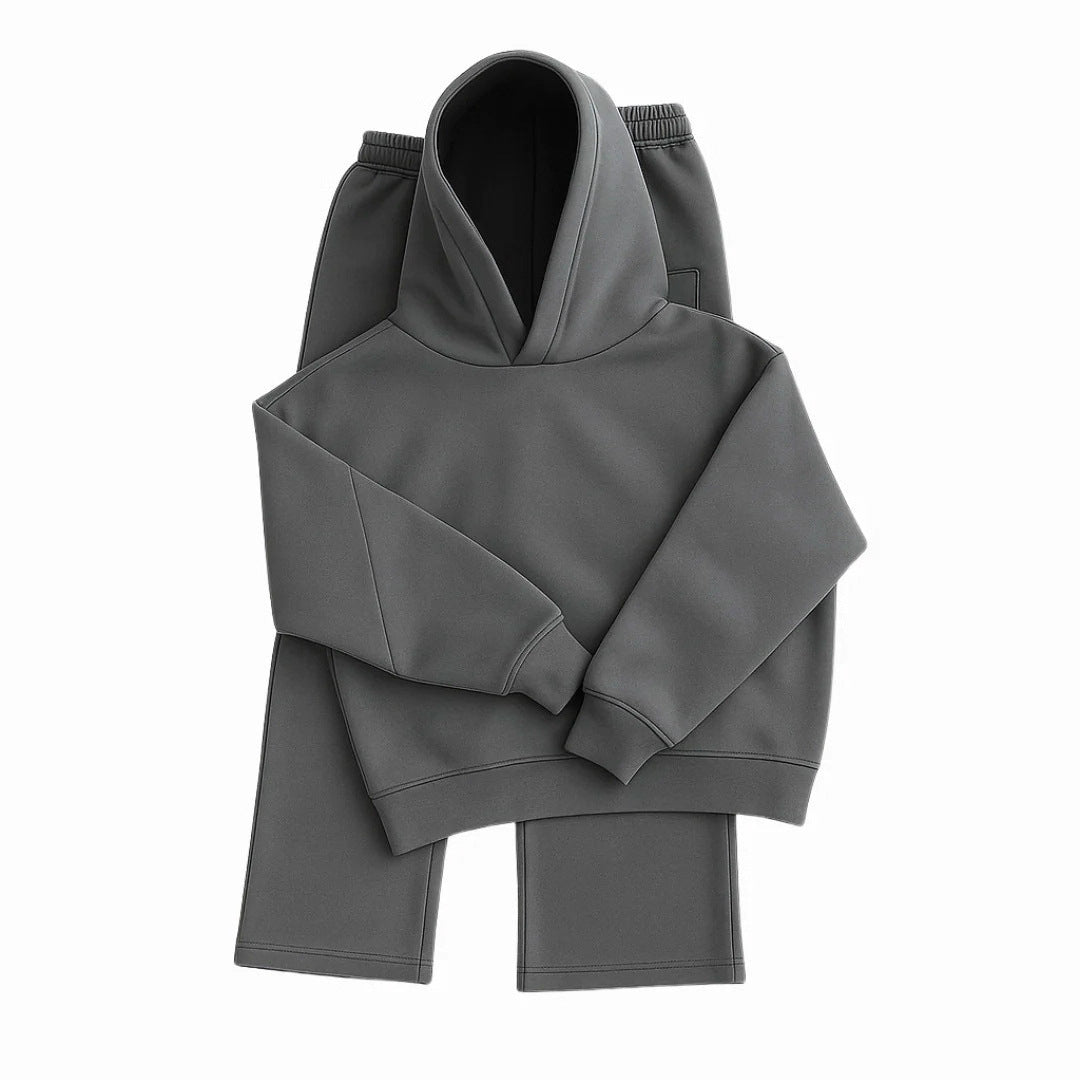 Men's heavyweight structured hoodie by Dropshipman featuring 3D design, adjustable drawstring hood, and ribbed cuffs and hem.
