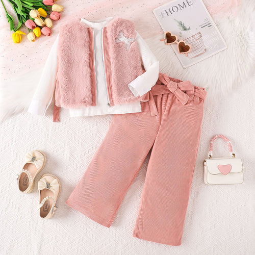Children's girls' suit pattern in solid color, featuring a stylish and comfortable design by Dropshipman.