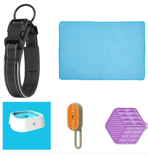 Dropshipman steamy 3-in-1 electric cat and dog brush with spray for grooming, hair removal, and massage in a pet grooming scene.