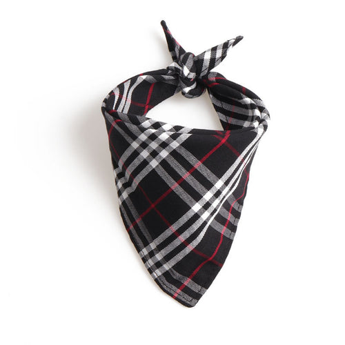 Dog and cat plaid double-layer thickened pet bib by Dropshipman, showing the soft, durable fabric design for pets.