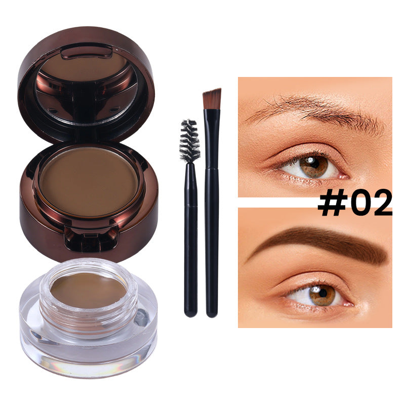 Dropshipman smudge-proof eyebrow pencil with cosmetic tinting cream, showing a close-up of the pencil and tinted eyebrow.