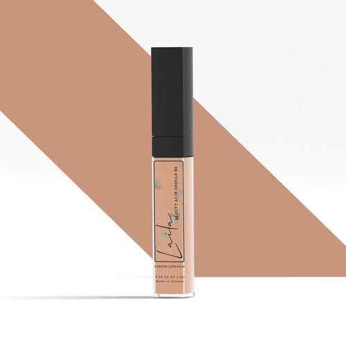 Laila All Natural Matte Liquid Lipstick in a sleek tube, showcasing smooth, matte finish and natural shades.