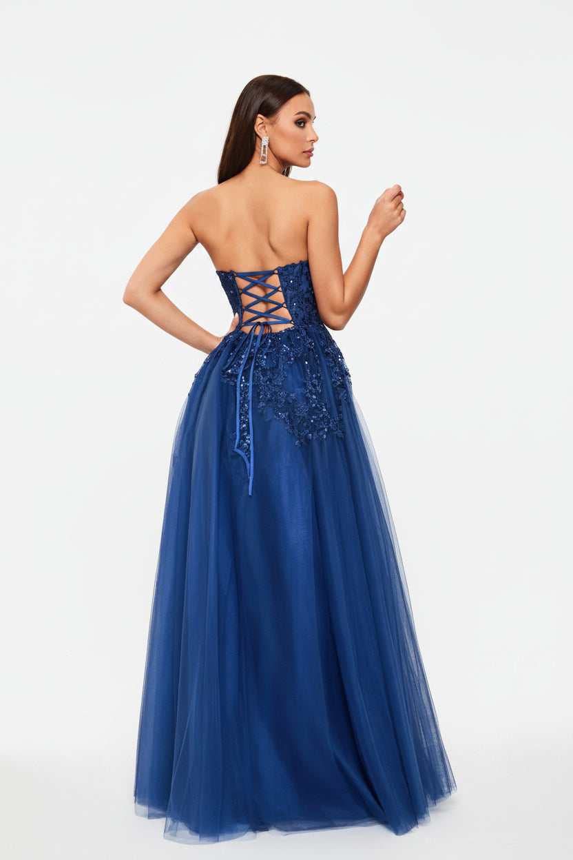 Tux-USA spaghetti strap A-line nightgown for special occasions, featuring a flowing design and elegant style.