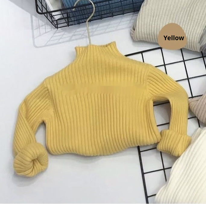 Girls' soft stretchy knitted base-layer sweater by Dropshipman, pilling-resistant, cozy, and comfortable for everyday wear.