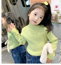 Soft, stretchy pilling-resistant knitted base-layer sweater for girls, featuring a cozy design and comfortable fit.