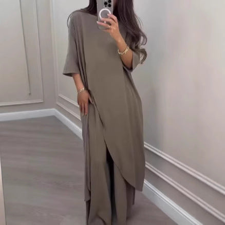 new-arrival Women's Wide-Leg Pants Suit Fashionable And Casual Solid Color