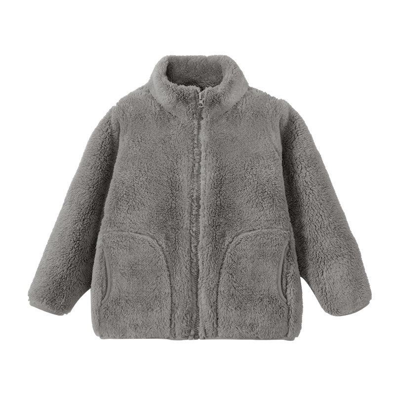 Thick fleece-lined cotton-padded coat for parents and kids, warm winter outerwear by Dropshipman, showing a cozy, padded jacket.