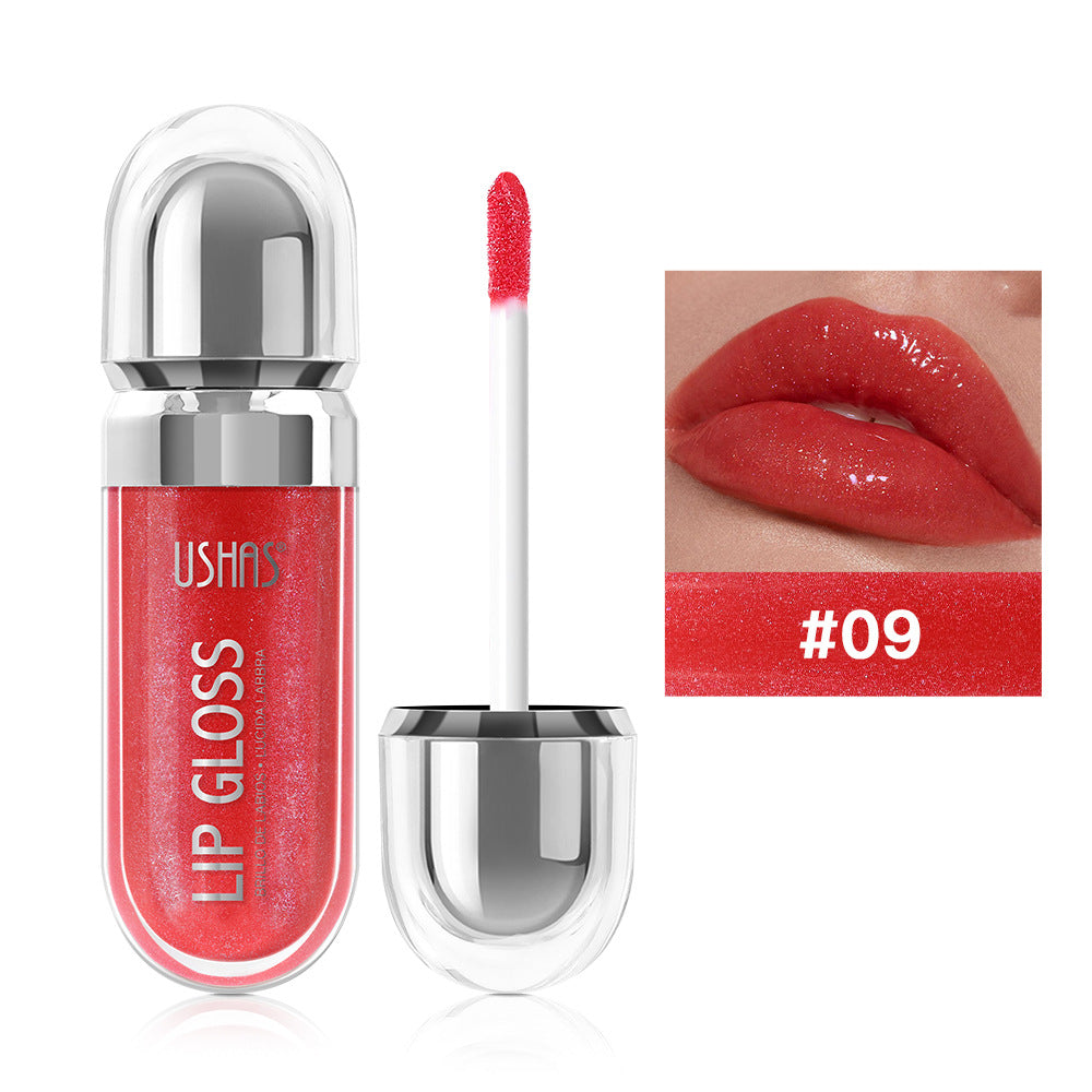 Pearlescent liquid lipstick by Dropshipman showing a glossy, shimmering finish in a sleek applicator tube.