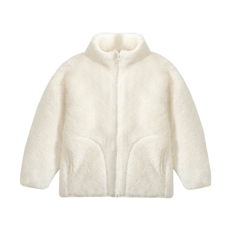Thick fleece-lined cotton-padded coat for parents and kids, warm and cozy winter outerwear by Dropshipman.