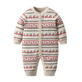 Baby romper by Dropshipman, knitted jacquard double-layer thickened design for fall and winter, shown in a cozy, warm fabric.