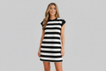 Threaded Pear Monroe Sleeve Shift T Shirt Dress featuring a relaxed fit and short sleeves, displayed front view with a casual style.