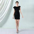 Sequin and beaded short party dress by Dropshipman, featuring a stylish design for festive occasions.
