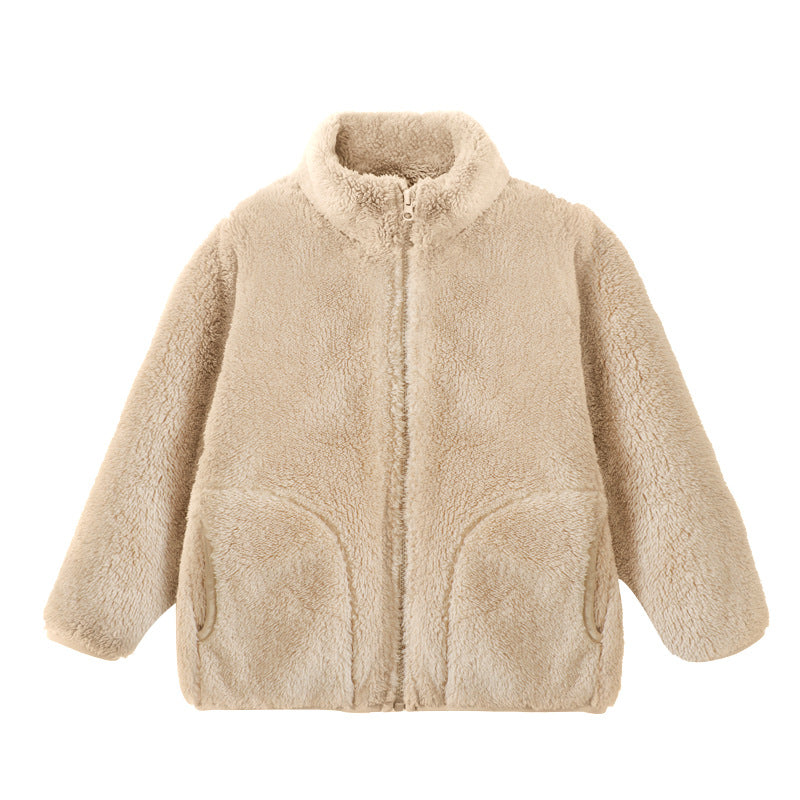 Thick fleece-lined cotton-padded coat for parents and kids, warm and comfortable outerwear by Dropshipman.