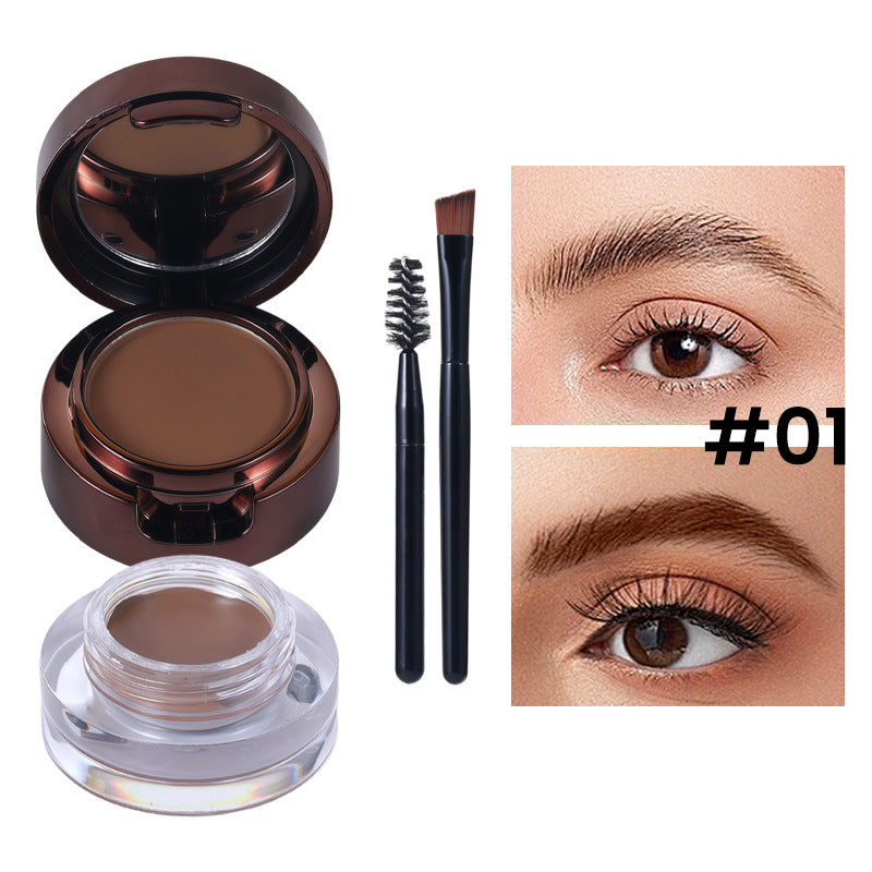 Dropshipman smudge-proof eyebrow pencil with cosmetic tinting cream, featuring a sleek design and precise applicator for defined brows.