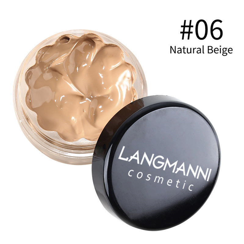 Dropshipman foundation in 12 shades, showing a variety of skin tones with foundation bottles and swatches on a neutral background.
