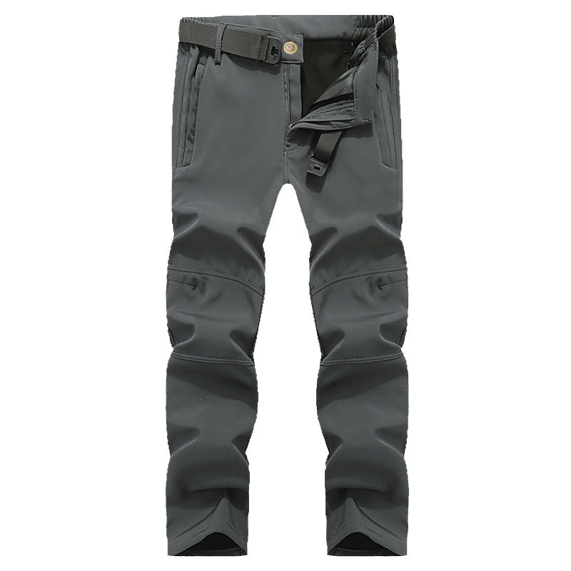 Men's outdoor softshell insulated trousers by Dropshipman, designed for cold weather, featuring durable fabric and warmth retention.