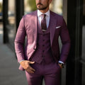 Men's three-piece solid-color suit by Dropshipman, stylish and sophisticated with a tailored fit and high-end design.