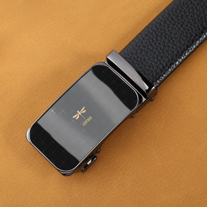 Mens Casual Business Belt Made Of Split Leather