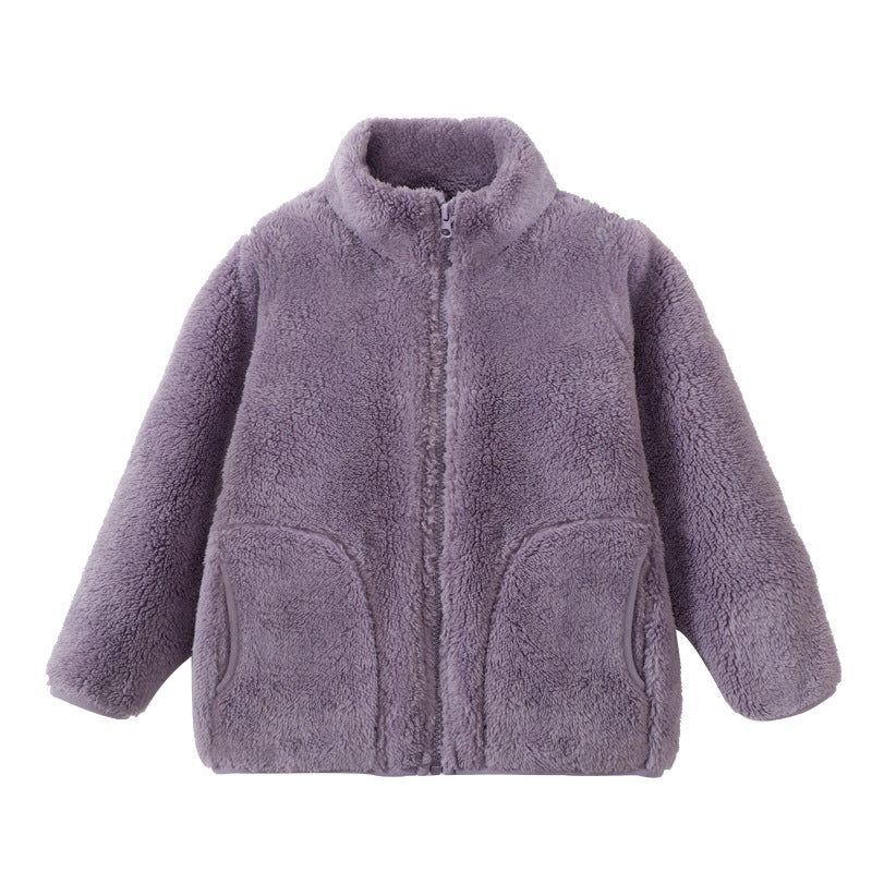 Thick fleece-lined cotton-padded coat for parents and kids, warm winter outerwear by Dropshipman, shown with cozy design and padding.