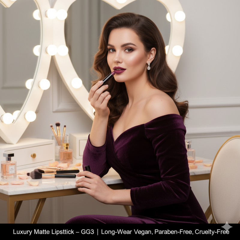 Cad B Luxury Matte Lipstick in Grace GG3, long-wear vegan cruelty-free lipstick with a smooth matte finish.